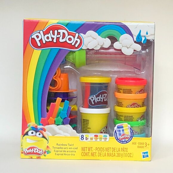 Brand New 🌈Play-Doh Rainbow Twirl Set w/8 Cans 3-in-1 Rainbow Compound - Picture 4 of 9